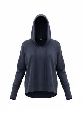 Alo Yoga Double Take Cropped Hoodie Navy Blue Heather Women's XS
